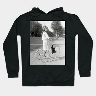 Girl Riding Tricycle, 1917. Vintage Photo Hoodie